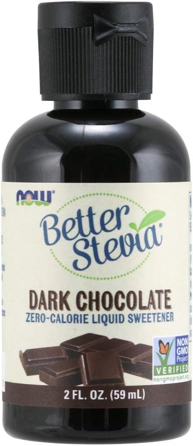 NOW Foods, Better Stevia Liquid, Dark Chocolate, Zero-Calorie Liquid Sweetener, Low Glycemic Impact, Certified Non-GMO, 2-Ounce