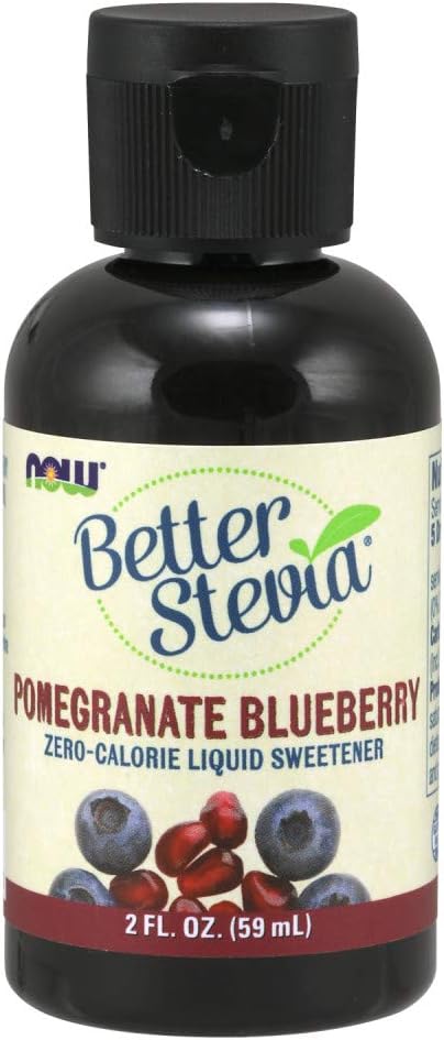 NOW Foods BetterStevia Pomegranate Berry Zero-Calorie Liquid Sweetener, Keto Friendly, Suitable for Diabetics, No Erythritol, 2-Ounce