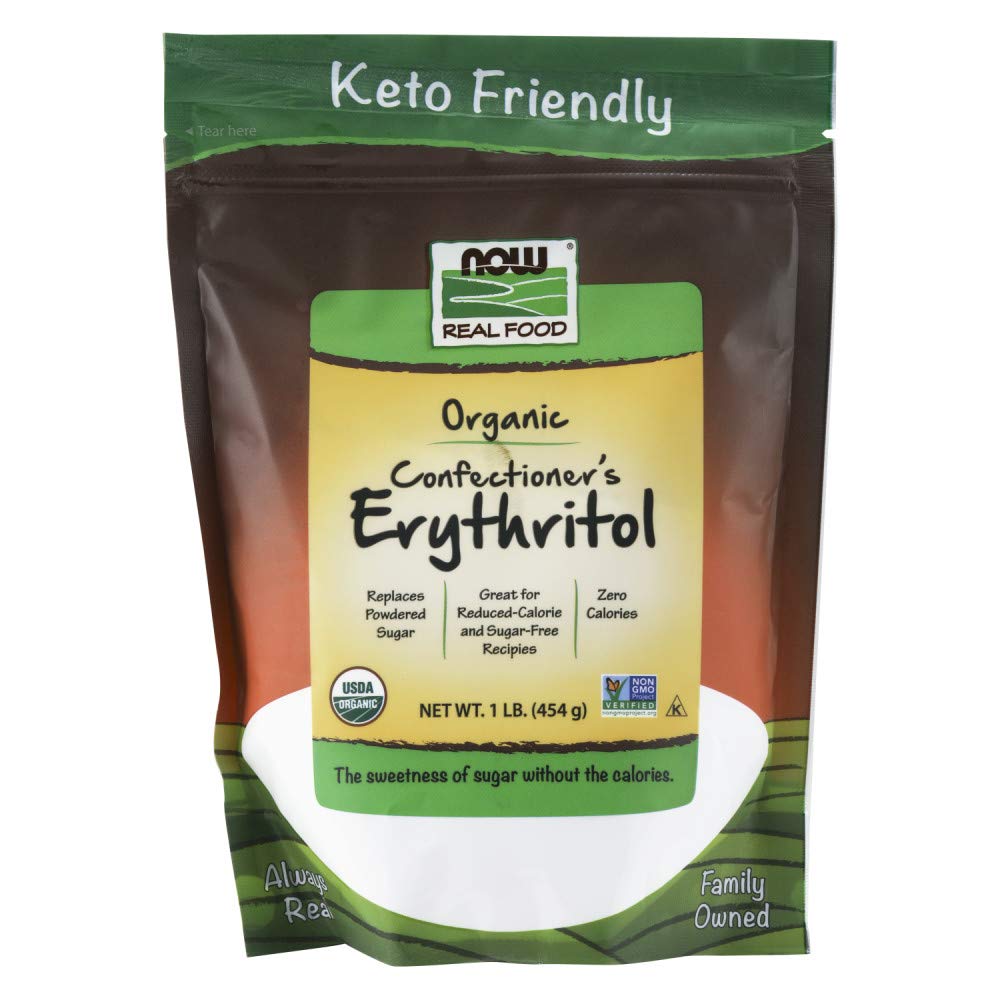 NOW Foods, Organic Confectioner' Erythritol Powder, Replacement for Powdered Sugar, Zero Calories, 1-Pound (Packaging May Vary)