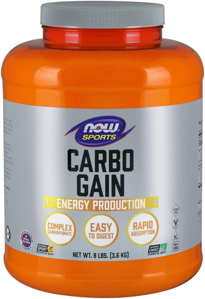 NOW Sports Nutrition, Carbo Gain Powder (Maltodextrin), Rapid Absorption, Energy Production, 8-Pound