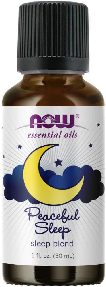 NOW Essential Oils, Peaceful Sleep Oil Blend, Relaxing Aromatherapy Scent, Blend of Pure Essential Oils, Vegan, Child Resistant Cap, 1-Ounce