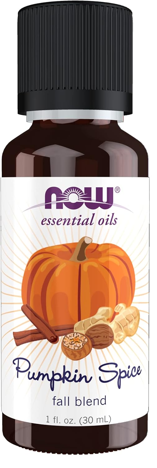 NOW Essential Oils, Pumpkin Spice Oil Blend, Pleasant Sweet Spice Scent With Warm and Calming Attributes, 1-Ounce