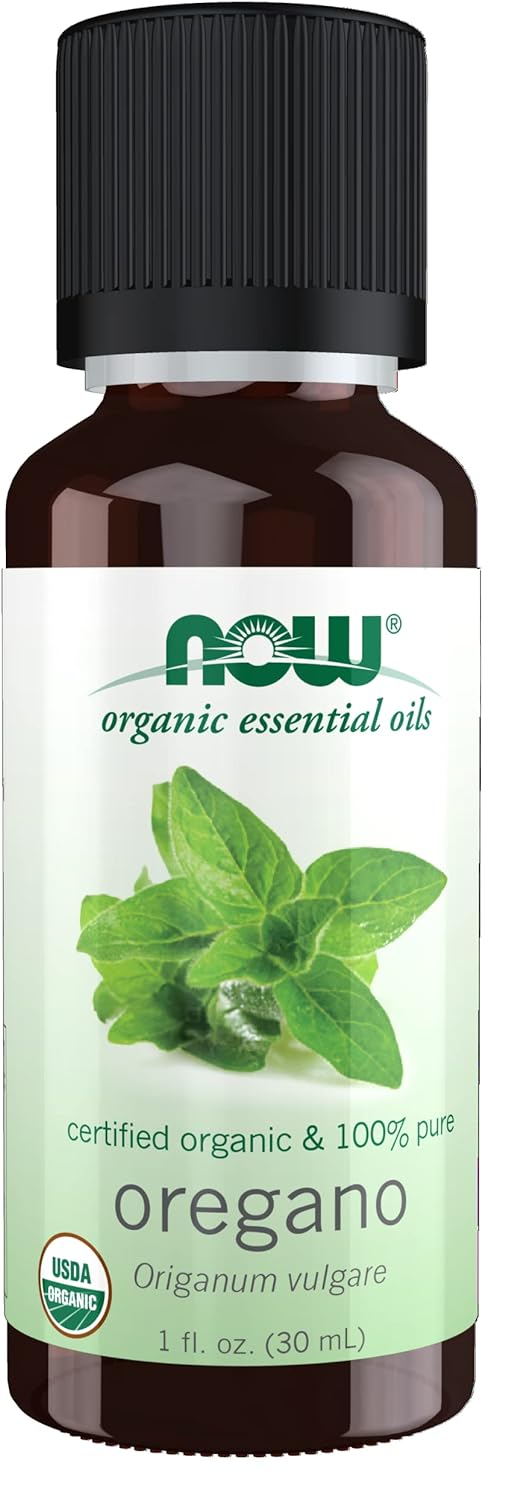 NOW Essential Oils, Organic Oregano Oil, Comforting Aromatherapy Scent, Steam Distilled, 100% Pure, Vegan, Child Resistant Cap, 1-Ounce