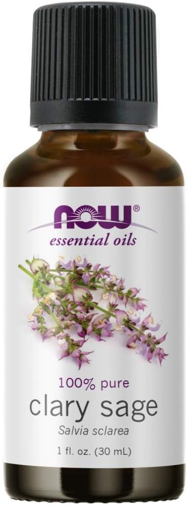 NOW Essential Oils, Clary Sage Oil, Focusing Aromatherapy Scent, Steam Distilled, 100% Pure, Vegan, Child Resistant Cap, 1-Ounce