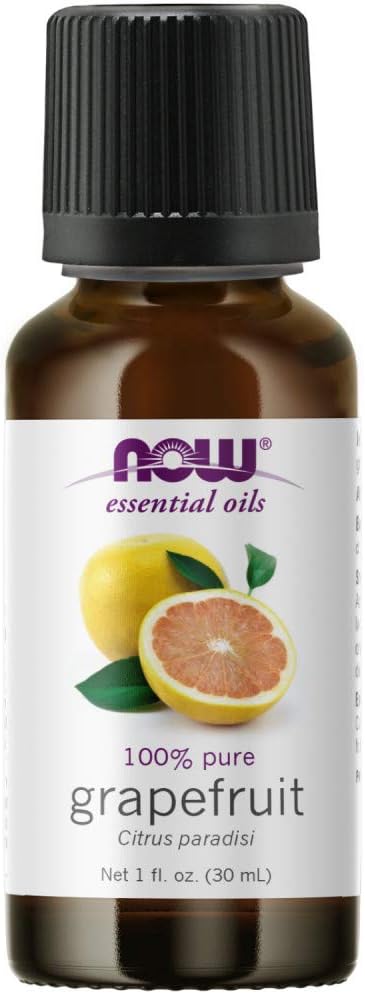 NOW Essential Oils, Grapefruit Oil, Sweet Citrus Aromatherapy Scent, Cold Pressed, 100% Pure, Vegan, Child Resistant Cap, 1-Ounce