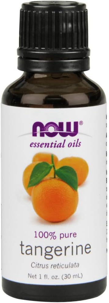 NOW Essential Oils, Tangerine Oil, Cheerful Aromatherapy Scent, Cold Pressed, 100% Pure, Vegan, Child Resistant Cap, 1-Ounce