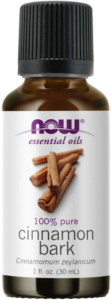 NOW Essential Oils, Cinnamon Bark Oil, Warming Aromatherapy Scent, Steam Distilled, 100% Pure, Vegan, Child Resistant Cap, 1-Ounce