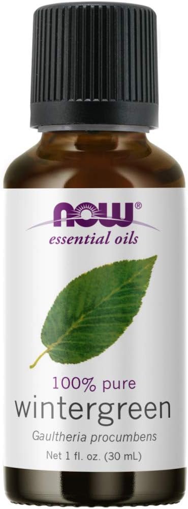 NOW Essential Oils, Wintergreen Oil, Stimulating Aromatherapy Scent, Steam Distilled, 100% Pure, Vegan, Child Resistant Cap, 1-Ounce