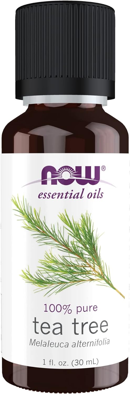 NOW Essential Oils, Tea Tree Oil, Cleansing Aromatherapy Scent, Steam Distilled, 100% Pure, Vegan, Child Resistant Cap, 1-Ounce