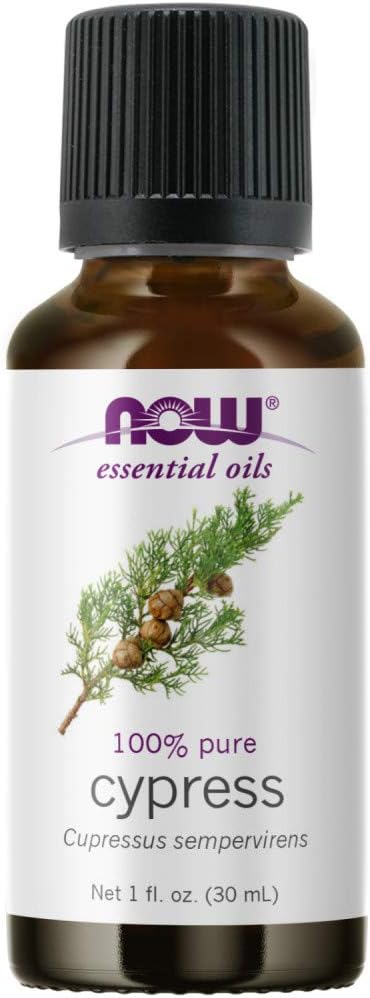 NOW Essential Oils, Cypress Oil, Balancing Aromatherapy Scent, Steam Distilled, 100% Pure, Vegan, Child Resistant Cap, 1-Ounce