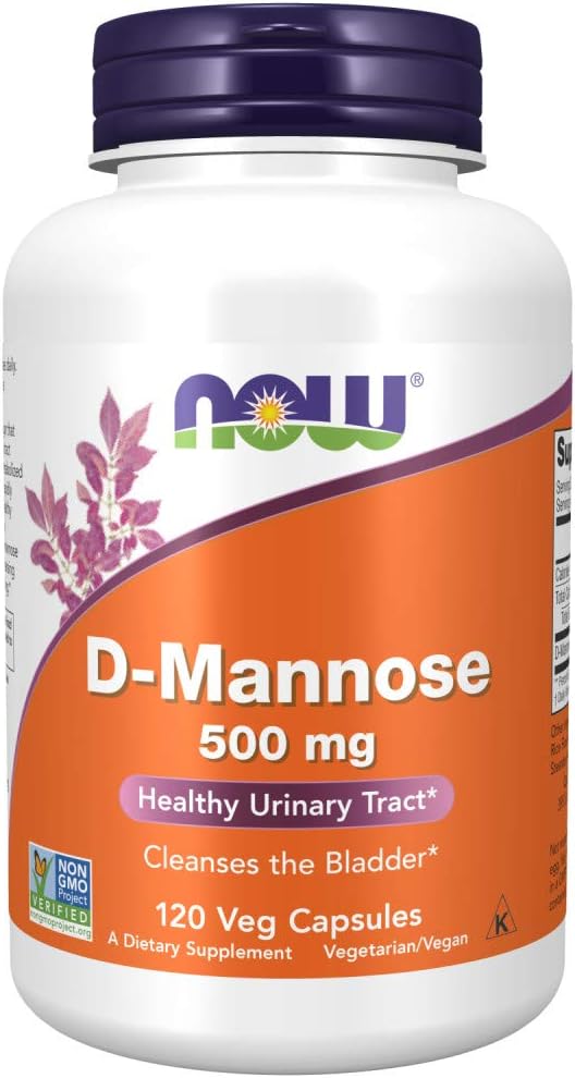 NOW Supplements, D-Mannose 500 mg, Non-GMO Project Verified, Healthy Urinary Tract*, 120 Veg Capsules