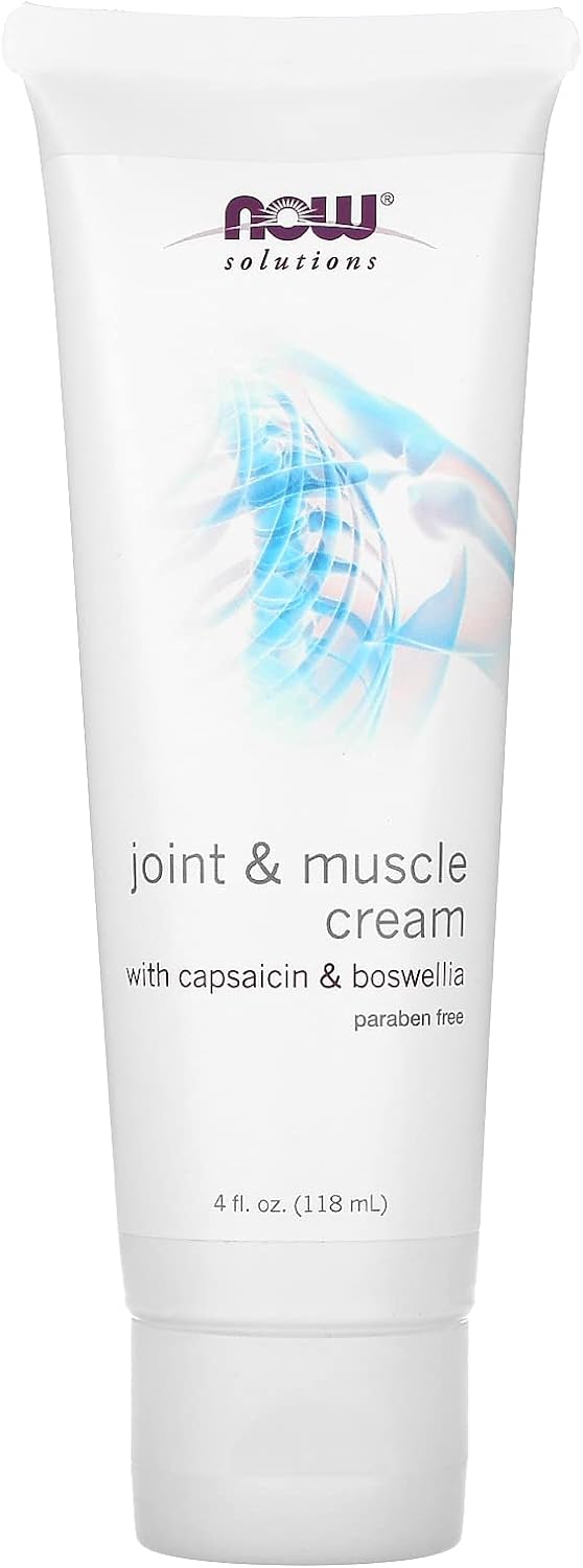 NOW Solutions, Joint & Muscle Cream with Capsaicin and Boswellia, Paraben Free, 4-Ounce