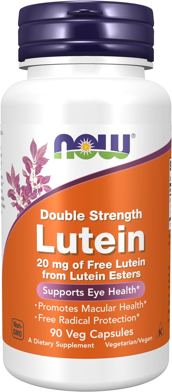 NOW Supplements, Lutein 20 mg with 20 mg of Free Lutein from Lutein Esters, 90 Veg Capsules