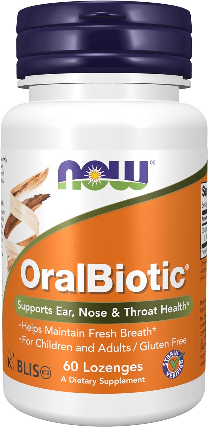 NOW Supplements, OralBiotic, Developed for Adults & Children, Strain Verified, 60 Lozenges