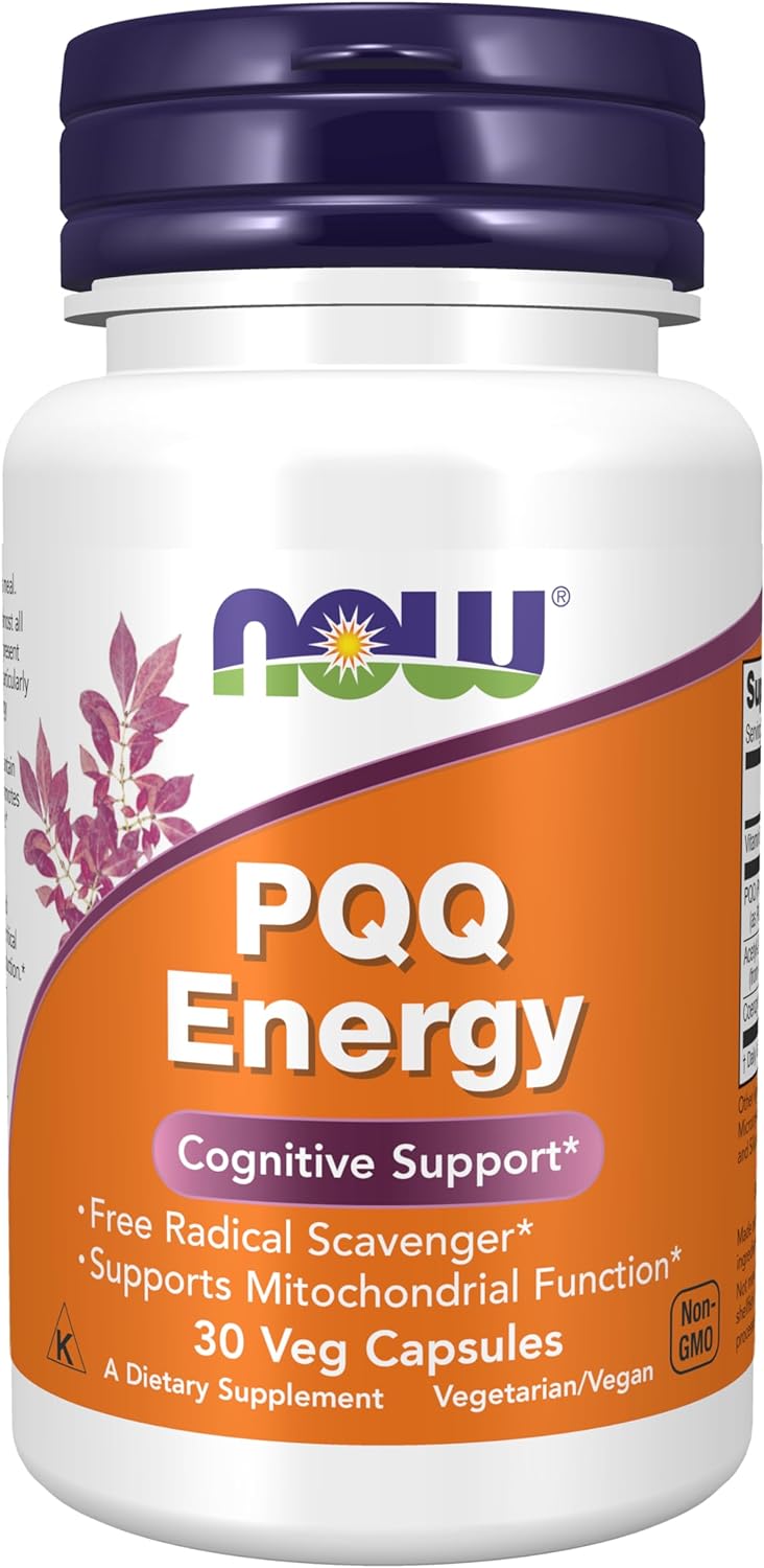 NOW Supplements, PQQ Energy, Free Radical Scavenger*, Cognitive Support*, 30 Veg Capsules