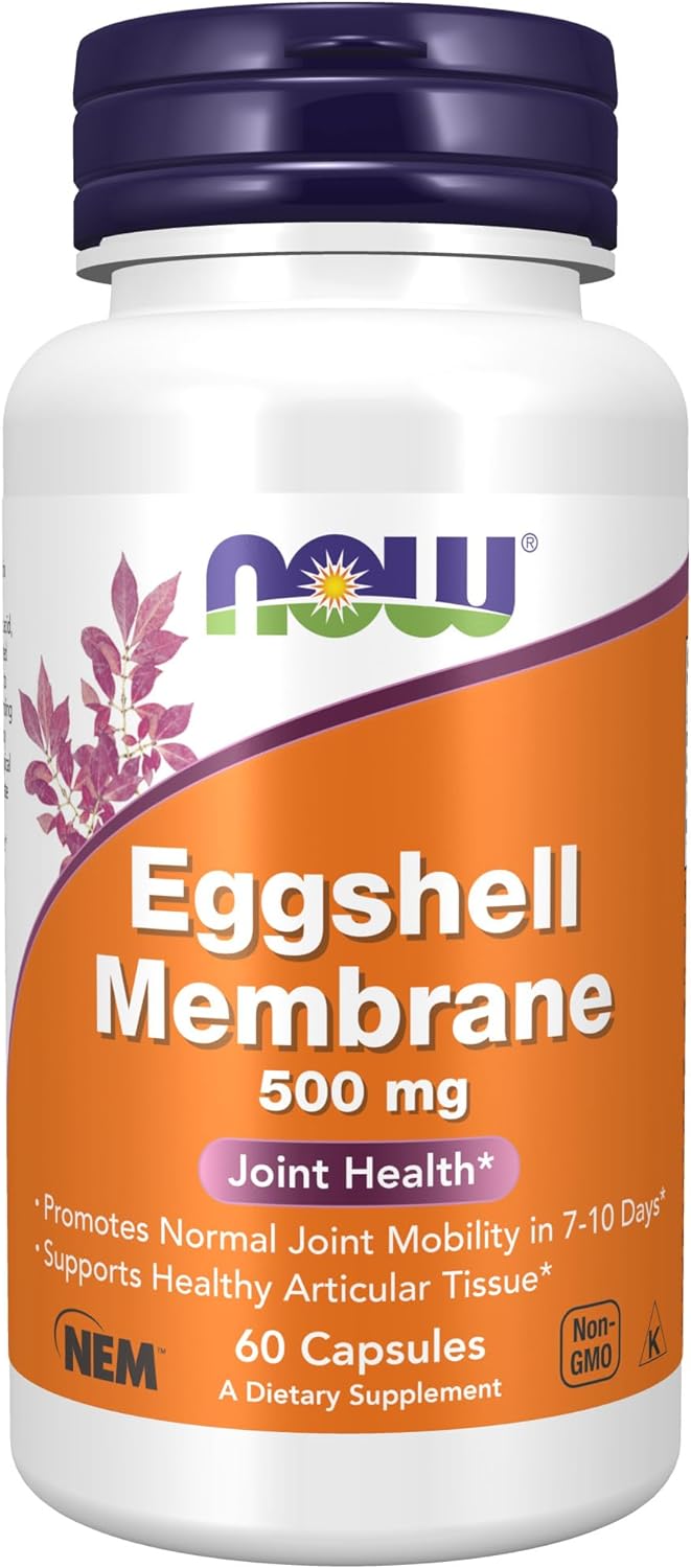 NOW Supplements, Eggshell Membrane (A Unique Biological Matrix Composed of Major Joint Constituents) 500 mg, 60 Veg Capsules