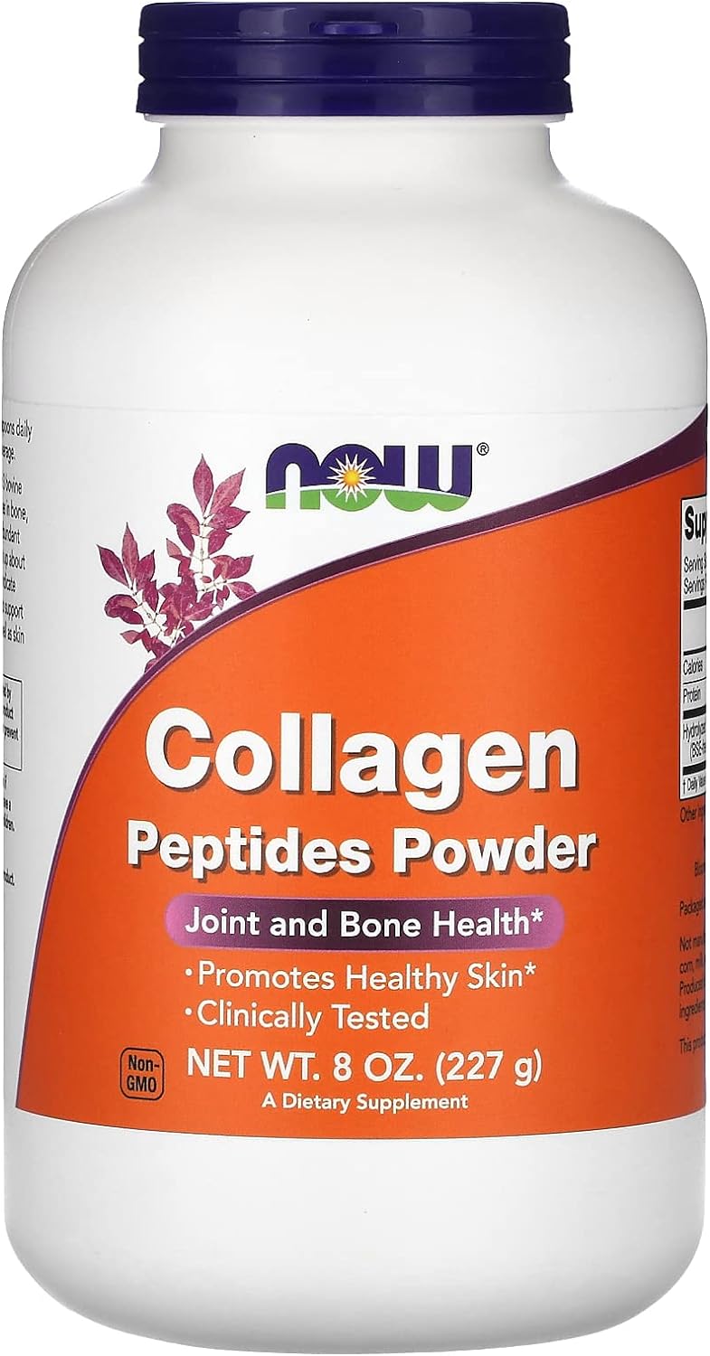 NOW Supplements, Collagen Peptides Powder, Clinically Tested, Joint and Bone Health*, 8-Ounce