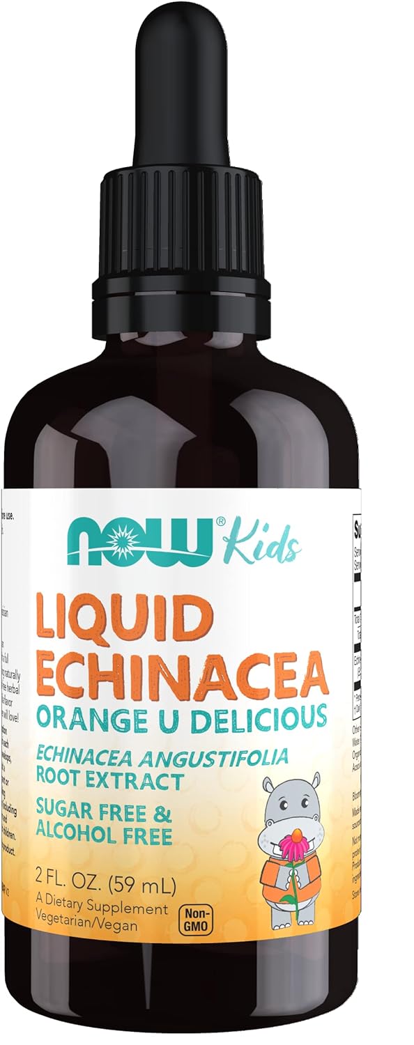 NOW Supplements, Kids Liquid Echinacea with Dropper, Immune System Support, Formulated for Kids, 2 Fl Ounce, packaging may vary