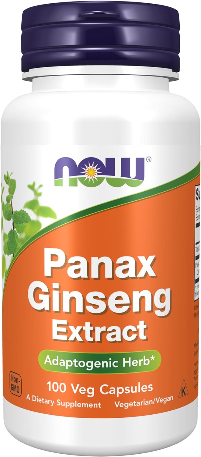 NOW Supplements, Panax Ginseng (Root) 500 mg, Adaptogenic Herb*, 100 Veg Capsules