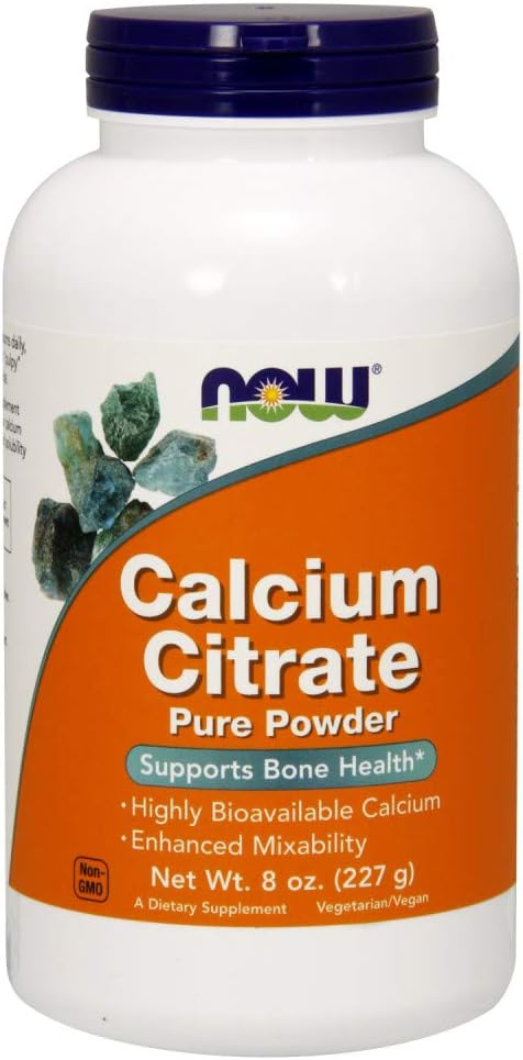 NOW Supplements, Calcium Citrate Powder, Highly Bioavailable Calcium, Supports Bone Health*, 8-Ounce