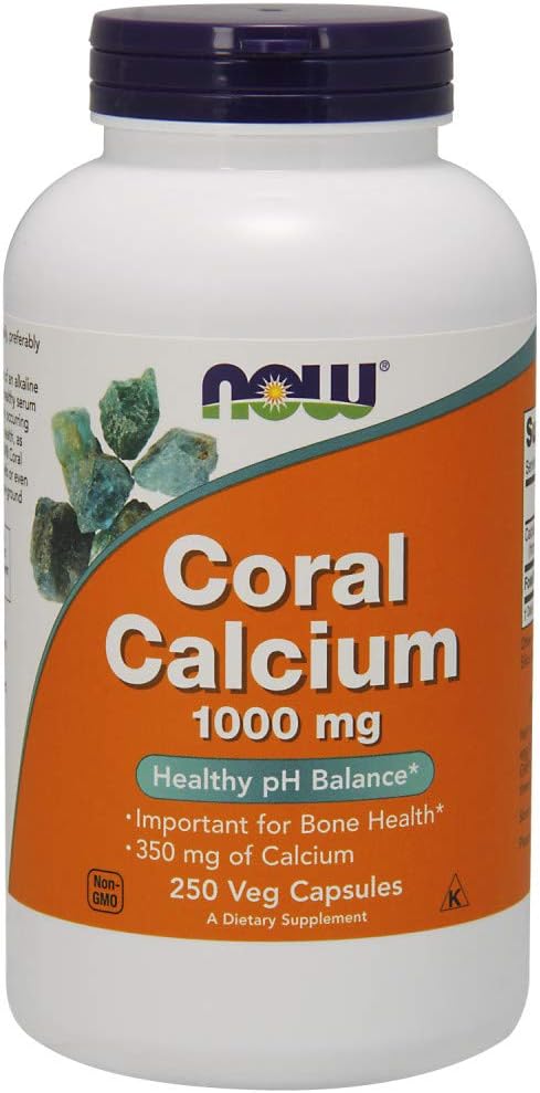 NOW Supplements, Coral Calcium 1,000 mg, Bone Health*, Healthy pH Balance*, 250 Veg Capsules