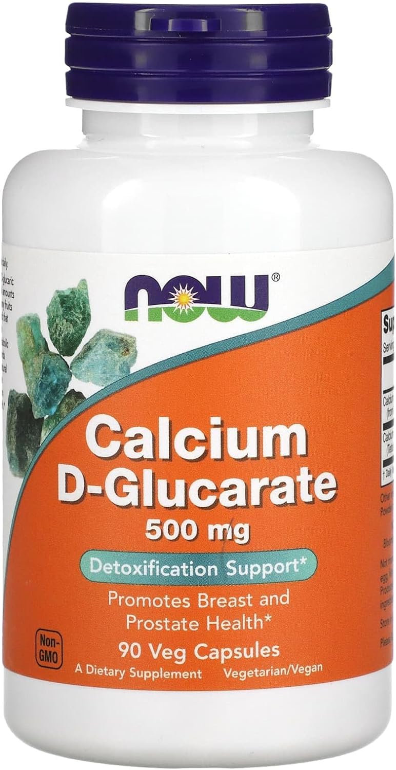 NOW Supplements, Calcium D-Glucarate 500 mg, Detoxification Support*, 90 Veg Capsules