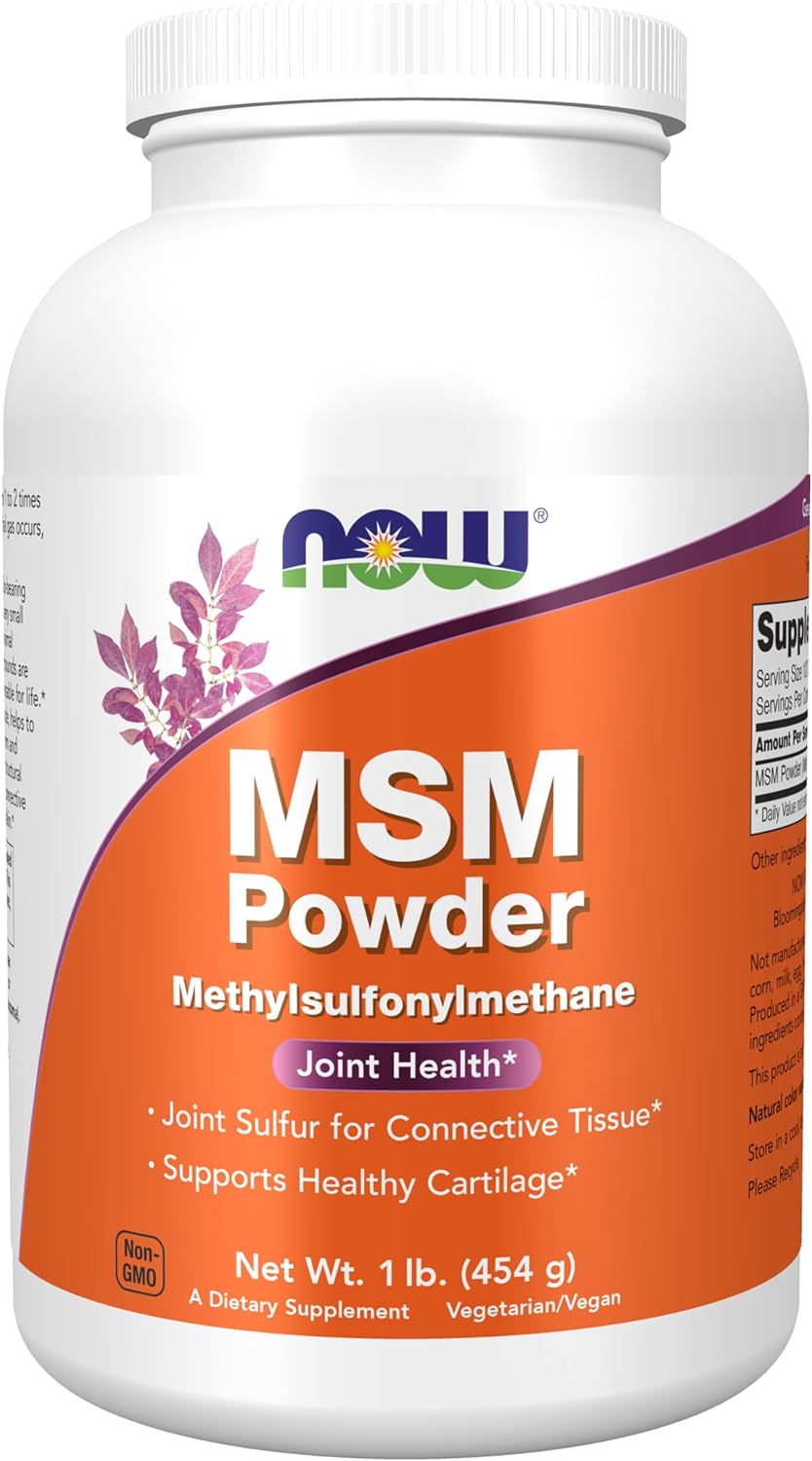 NOW Supplements, MSM (Methylsulfonylmethane) Powder, Supports Healthy Cartilage*, Joint Health*, 1-Pound