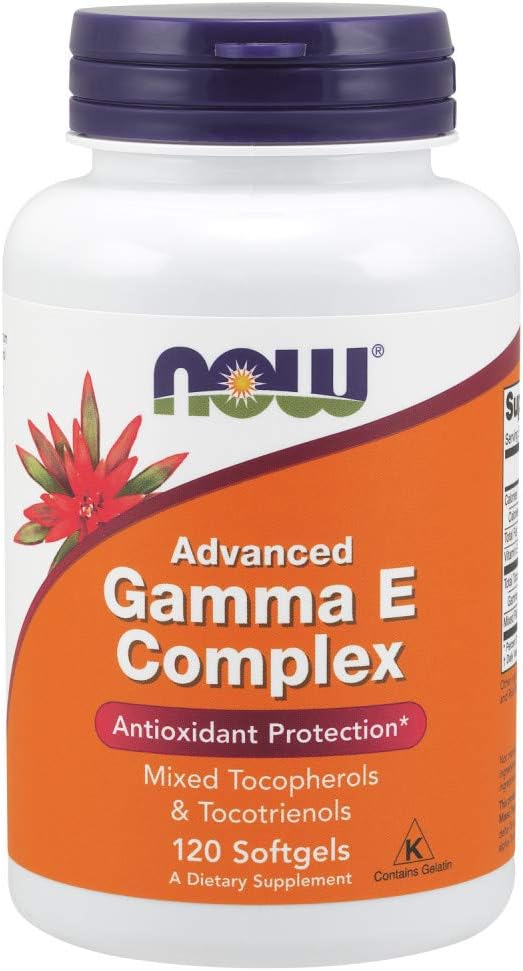 NOW Supplements, Advanced Gamma E Complex, Mixed Tocopherols & Tocotrienols, Antioxidant Protection*, 120 Softgels