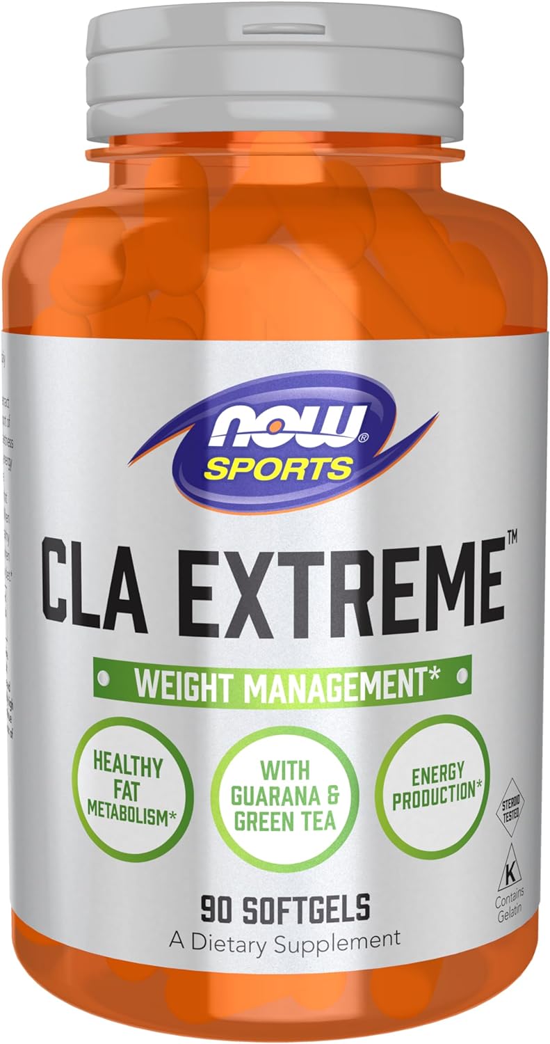 NOW Sports Nutrition, CLA Extreme (Conjugated Linoleic Acid) With Guarana & Green Tea, 90 Softgels