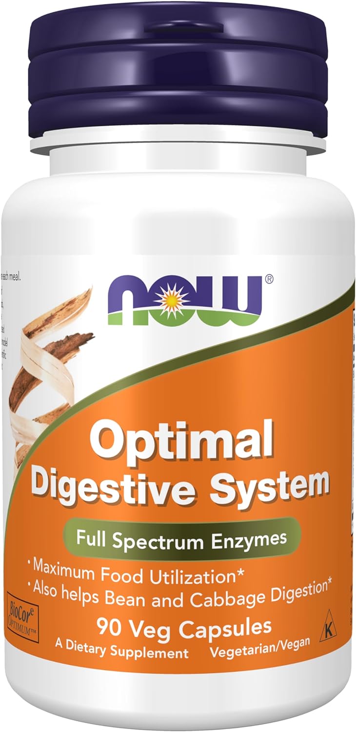 NOW Supplements, Optimal Digestive System, Full Spectrum Enzymes, 90 Veg Capsules