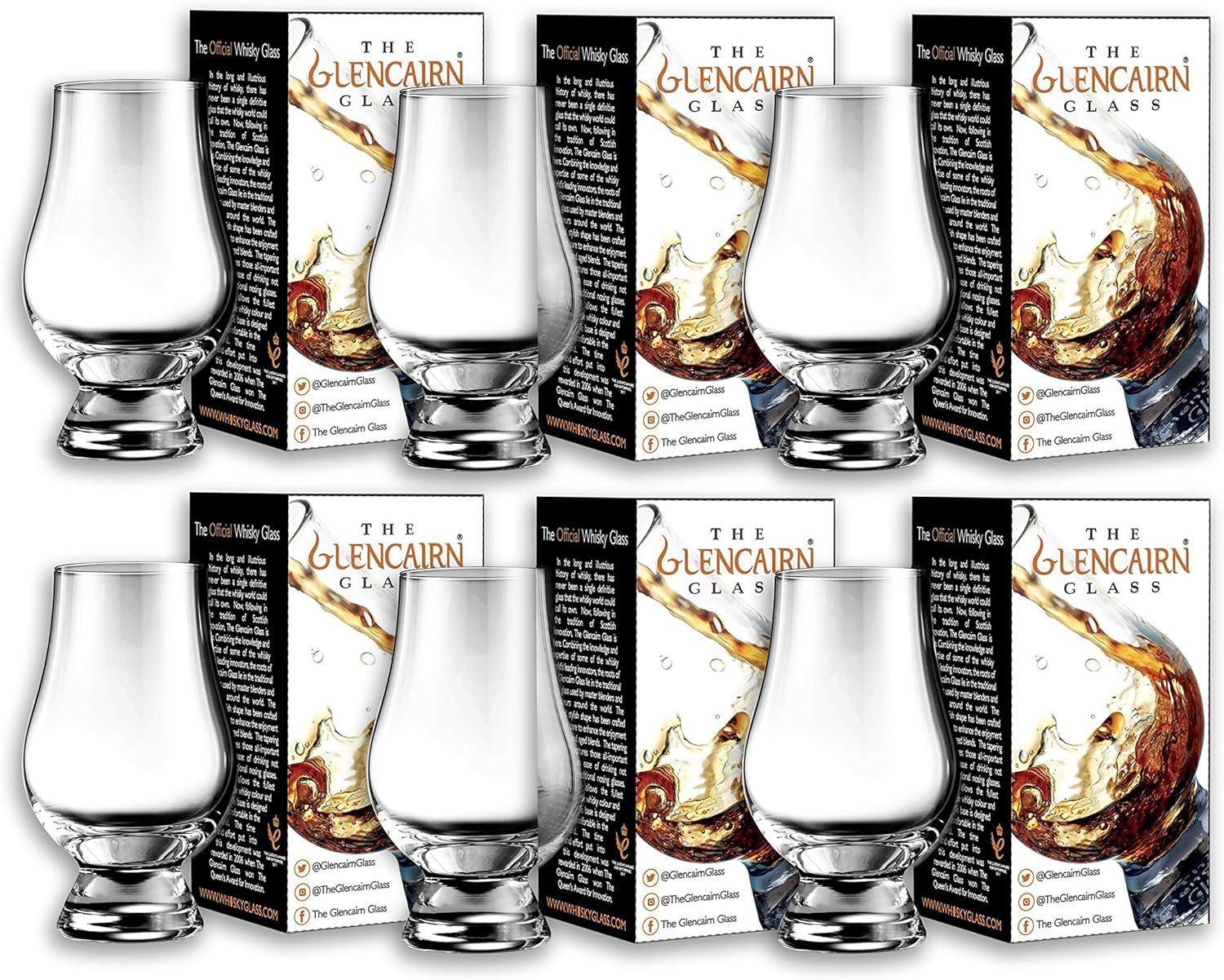 Glencairn Crystal Whiskey Glass, Set of 6, Clear, 6 Pack