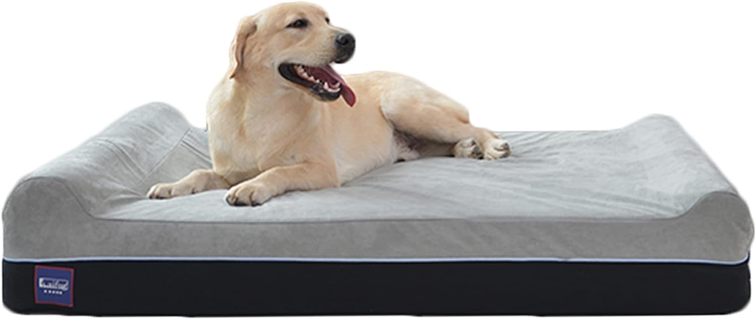 Laifug Orthopedic Memory Foam Extra Large Dog Bed Pillow(50x36x10, Slate Grey) Durable Water Proof Liner & Removable Washable Cover & Smart Design