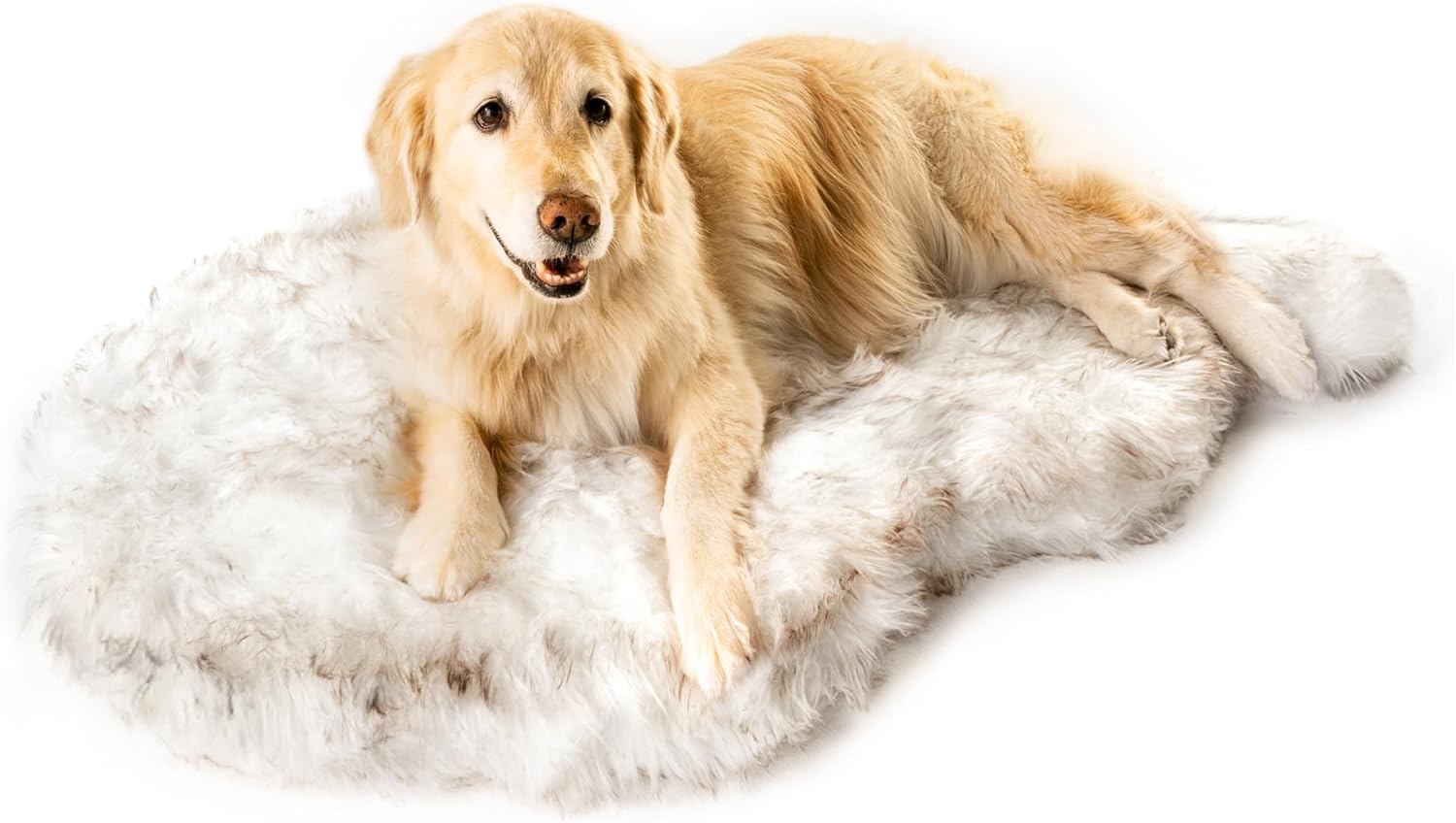 PupRug, Faux Fur Orthopedic Memory Foam Dog Bed for Joint Pain Relief, Waterproof and Machine Washable, Ultra-Soft Faux Fur Cover