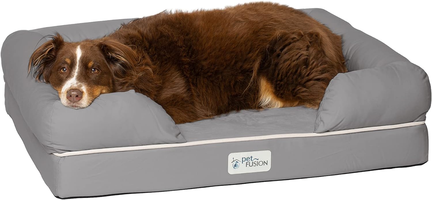 PetFusion Ultimate Dog Bed, Orthopedic Memory Foam, Multiple Sizes/Colors, Medium Firmness Pillow, Waterproof Liner, YKK Zippers, Breathable 35% Cotton Cover, 1yr. Warranty,Slate Grey, Large (36x28)