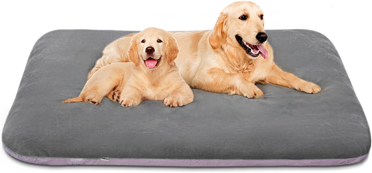 Magic Dog Super Soft Extra Large Dog Bed, 47 Inches Jumbo Orthopedic Foam Pet Beds with Anti Slip Bottom, Dog Sleeping Mattress with Removable and Washable Cover, Grey XL