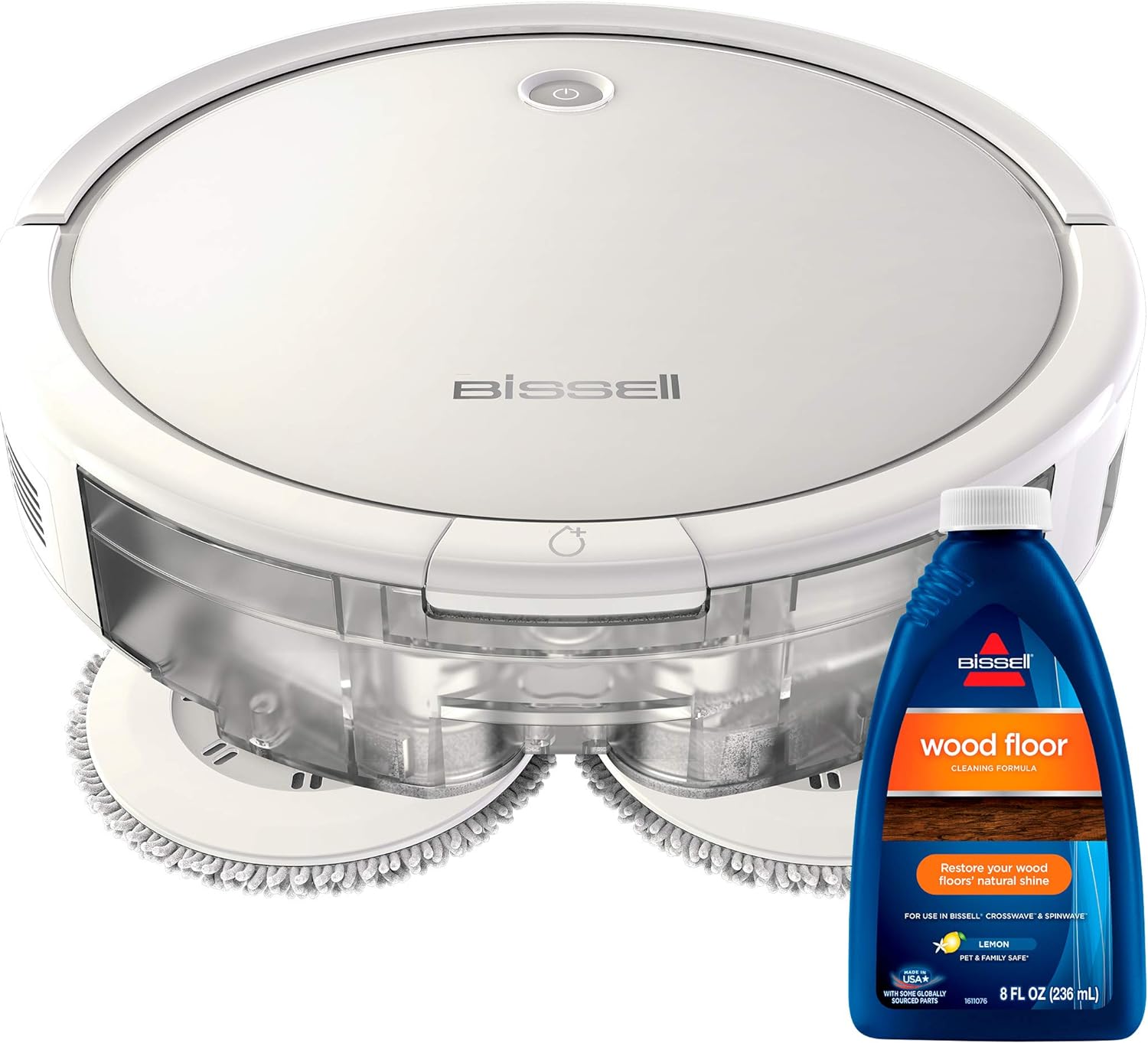 Bissell SpinWave Hard Floor Expert Pet Robot, 2-in-1 Wet Mop and Dry Robot Vacuum, WiFi Connected with Structured Navigation, 3115