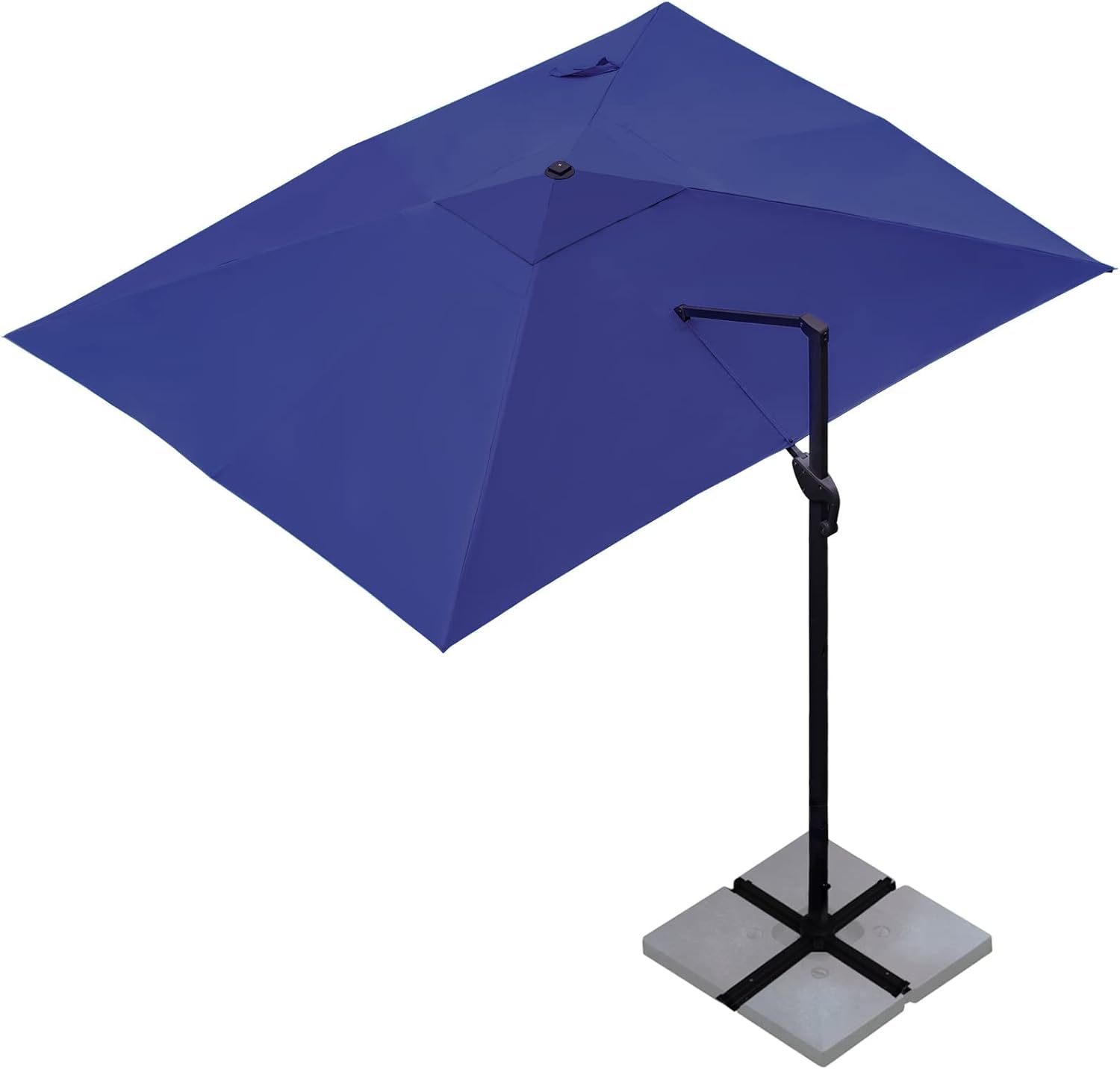 Sunnyglade 10x13Ft Cantilever Patio Umbrella Rectangular Deluxe Offset Umbrella 360Rotation & Integrated Tilting System Patio Hanging Umbrella for Market Garden Deck Pool Backyard Patio(Navy)