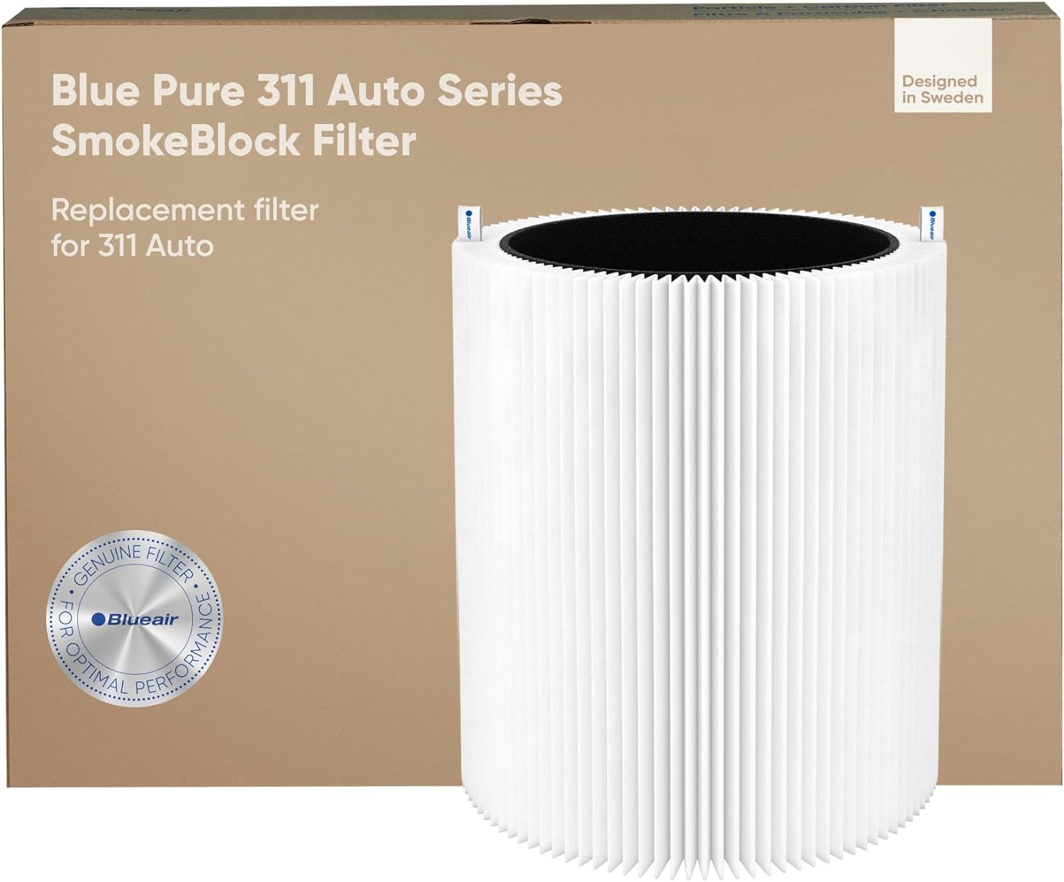 BLUEAIRBlue Pure 311 Auto SmokeBlock Genuine Replacement Filter, ExtraCarbon Captures 99.99% of Wildfire Smoke, fits Blue Pure 311 Auto Air Purifier