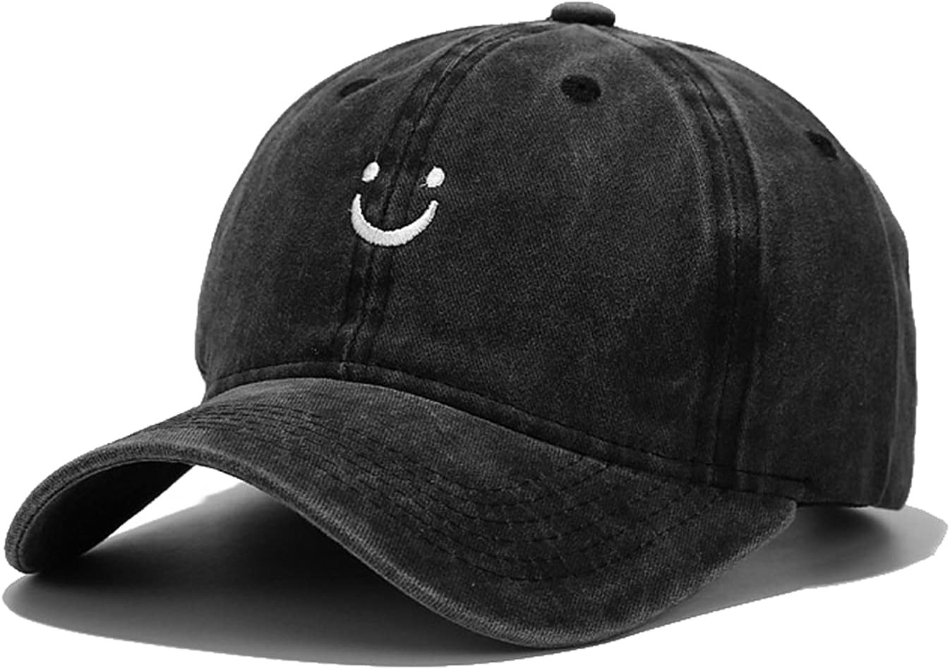 Umeepar 3 Pack Smile Face Cotton Baseball Cap Adjustable Low Profile Unstructured Dad Hat for Men Women
