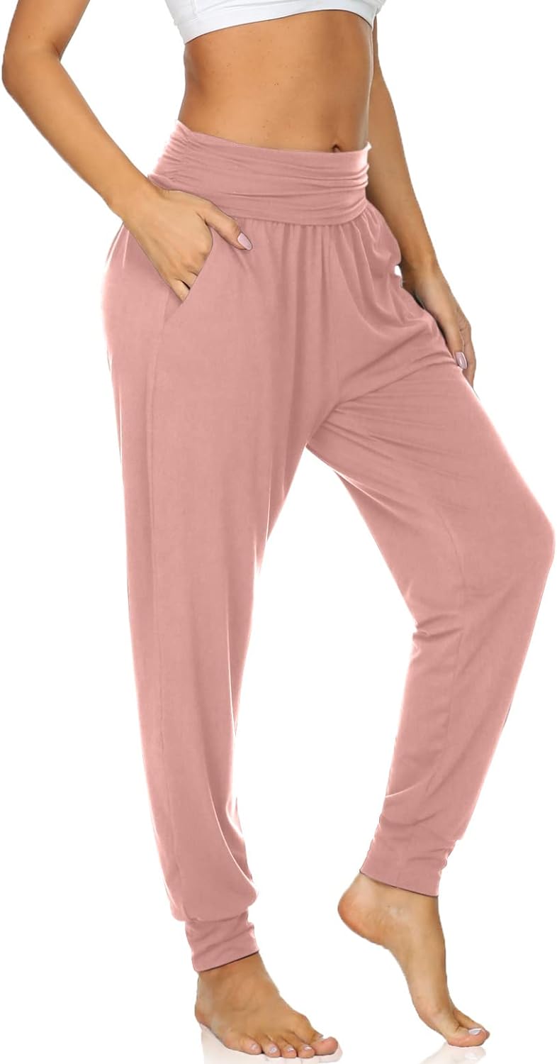 UEU Women' Cozy Yoga Joggers Pants Loose Workout Sweatpants Comfy Lounge Pants with Pockets