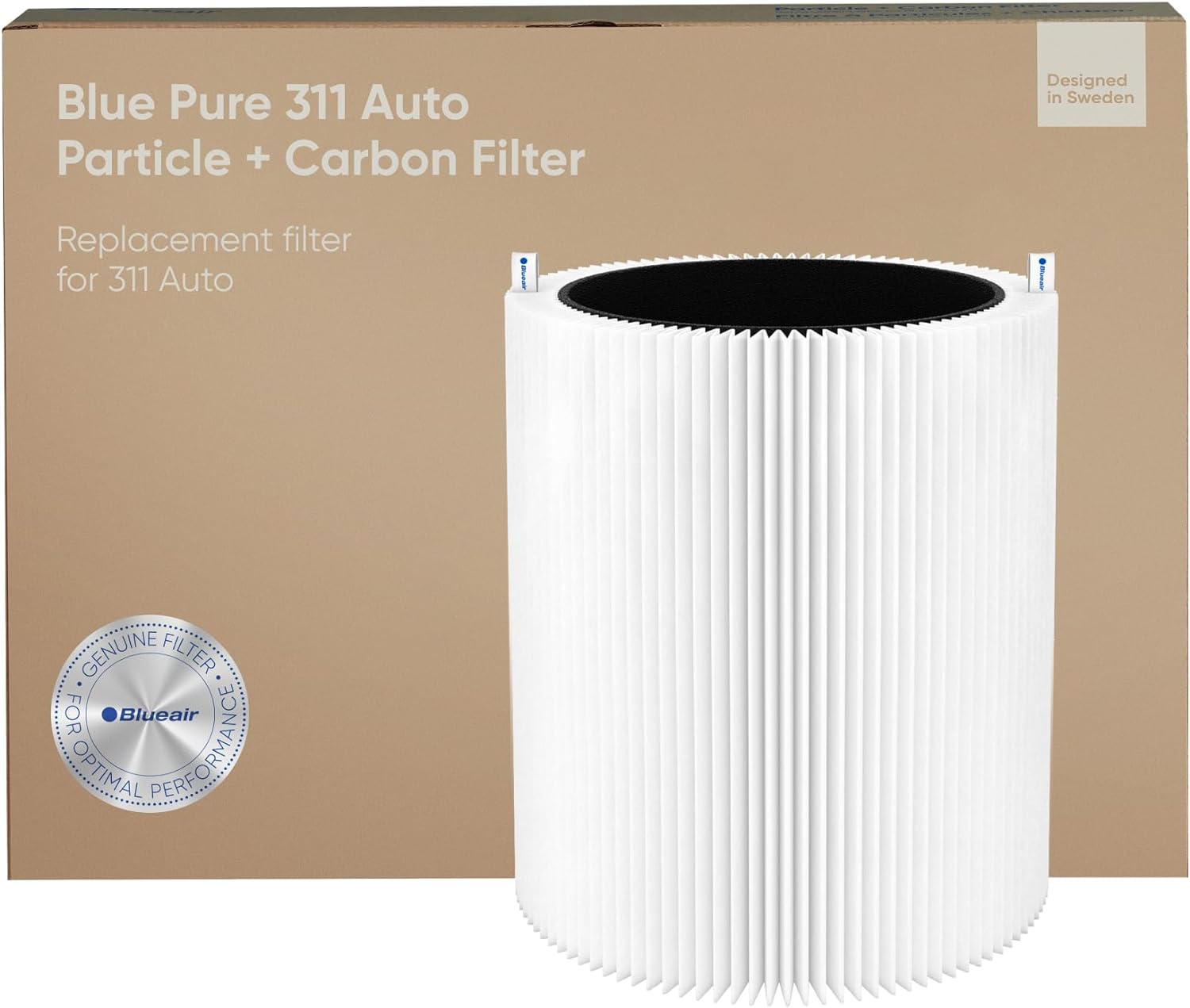 BLUEAIR Blue Pure 311 Auto Genuine Replacement Filter, Particle and Activated Carbon, fits Blue Pure 311 Auto Air Purifier