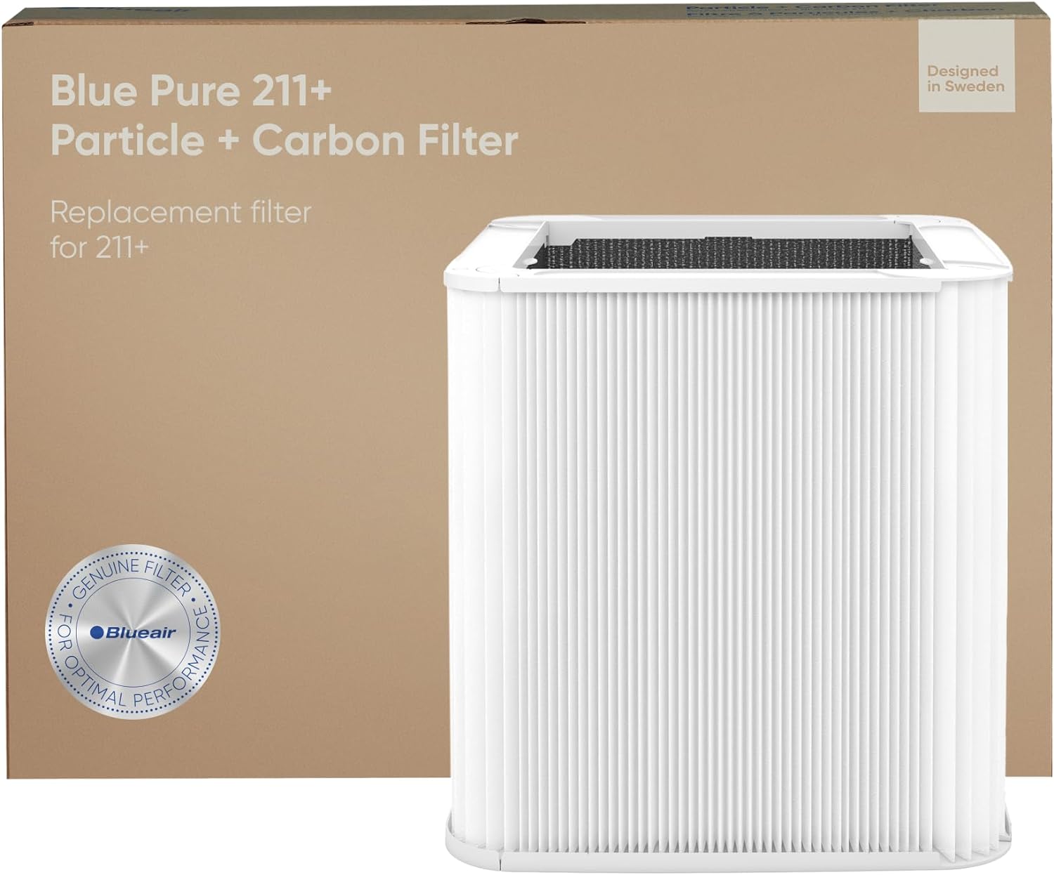 BLUEAIR Blue Pure 211  Genuine Replacement Filter, Particle and Activated Carbon, Fits Blue Pure 211  Air Purifier (Non-Auto)