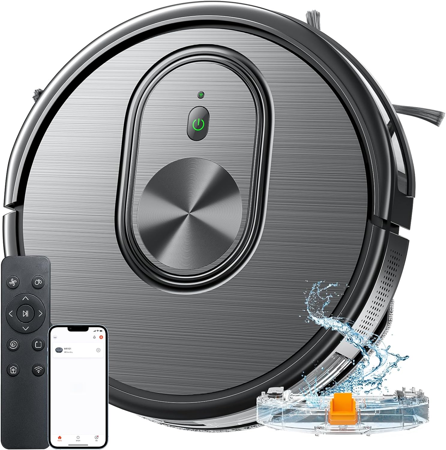 Robot Vacuum and Mop Combo, 3 in 1 Mopping Robotic Vacuum with Schedule, App/Bluetooth/Alexa, 1600Pa Max Suction, Self-Charging Robot Vacuum Cleaner, Slim, Ideal for Hard Floor, Pet Hair, Carpet