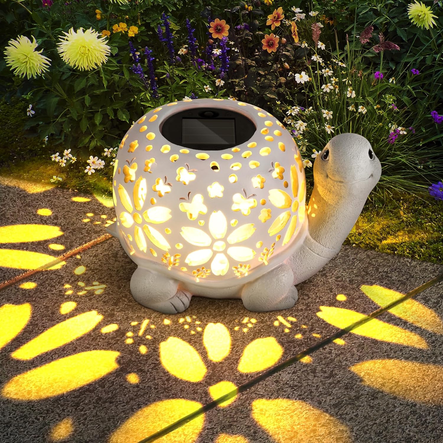 LESES Solar Lantern Lights, Turtle Outdoor Lantern with Waterproof LED Garden Light, Decorative Lanterns Table Lamp for Patio Yard Garden Decor for Outside Clearance Gifts for Birthday Grandma