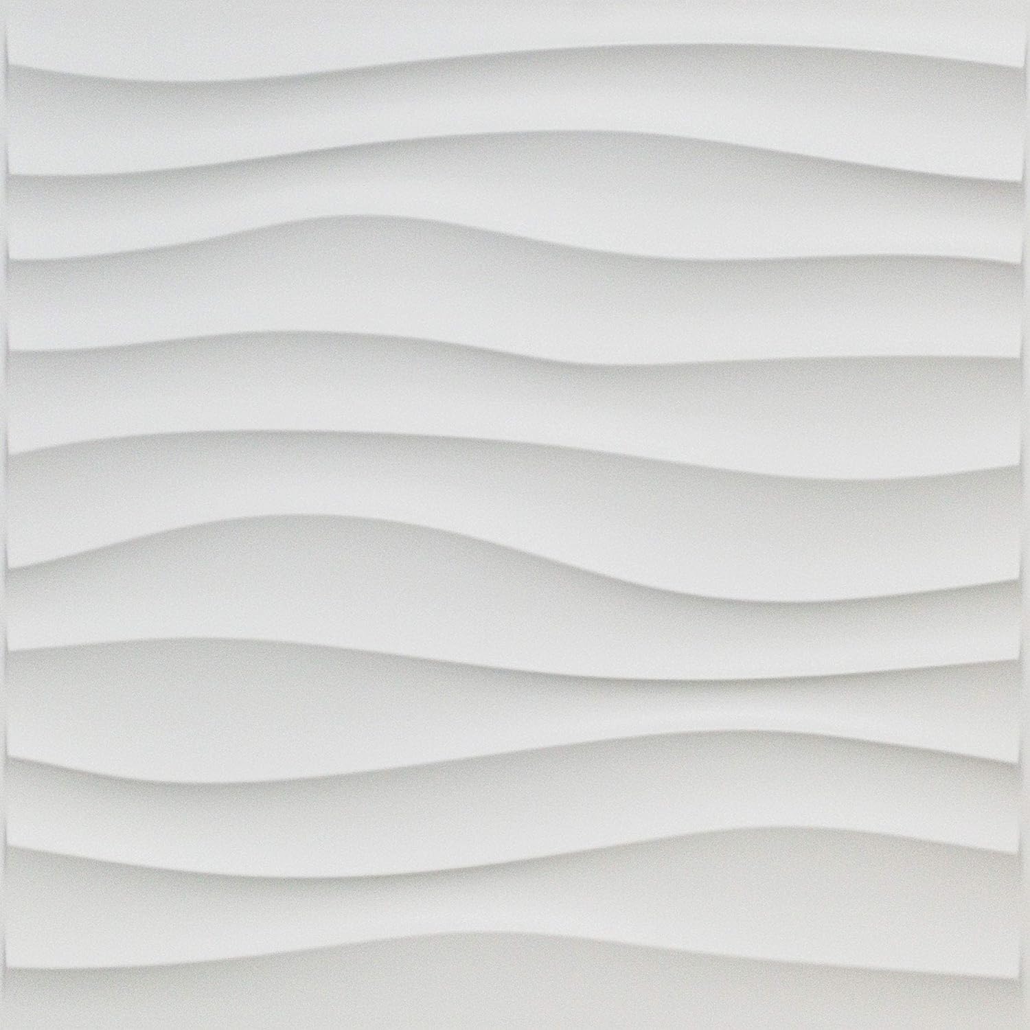 Art3d Plastic 3D Wall Panel PVC Wave Wall Design, White, 19.7 x 19.7 (12-Pack)