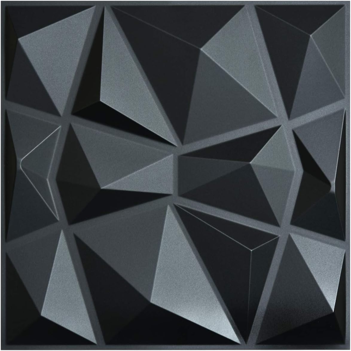 Art3d 3D Paneling Textured 3D Wall Design, Black Diamond, 19.7