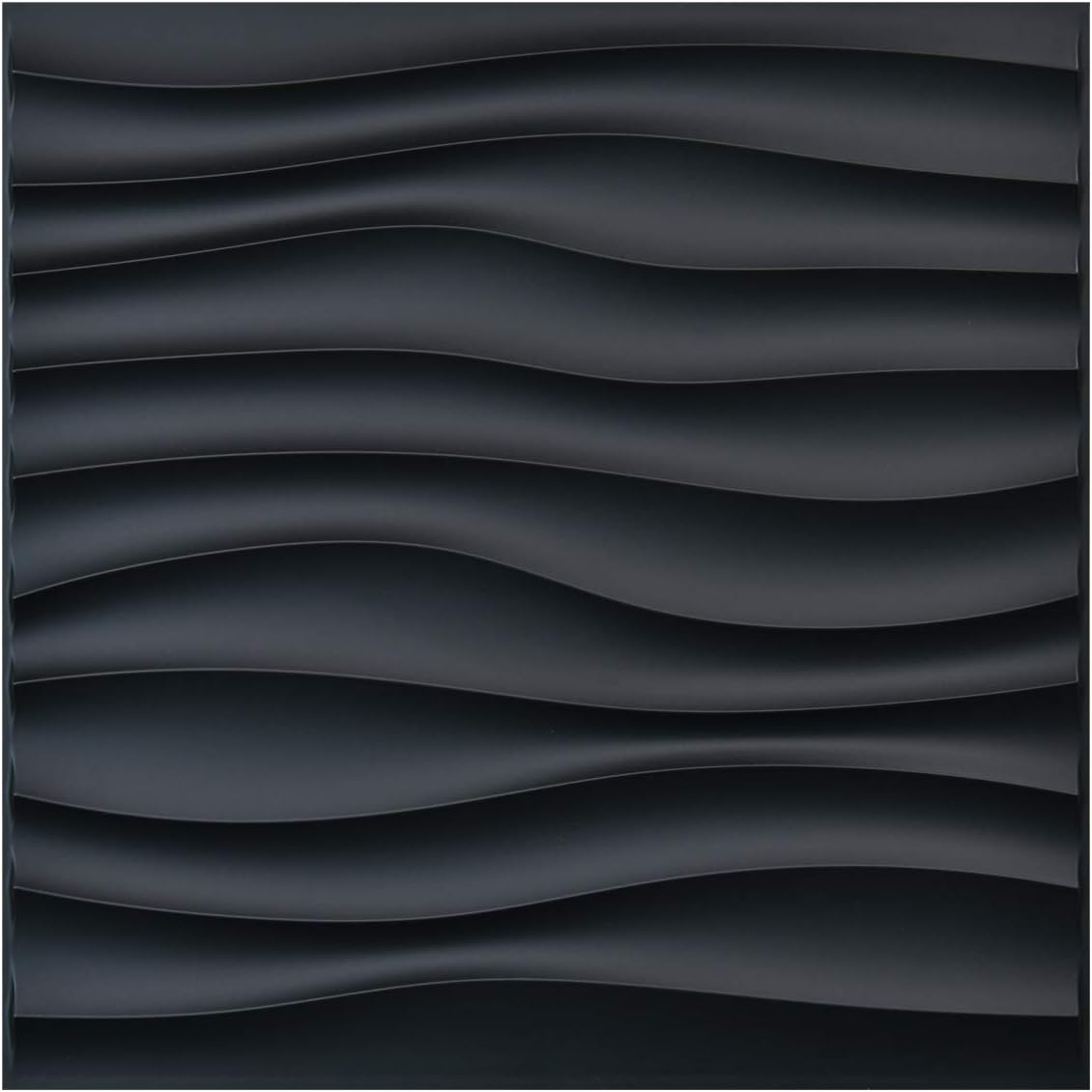 Art3d PVC Wave Panels for Interior Wall Decor, Black Textured 3D Wall Tiles, 19.7