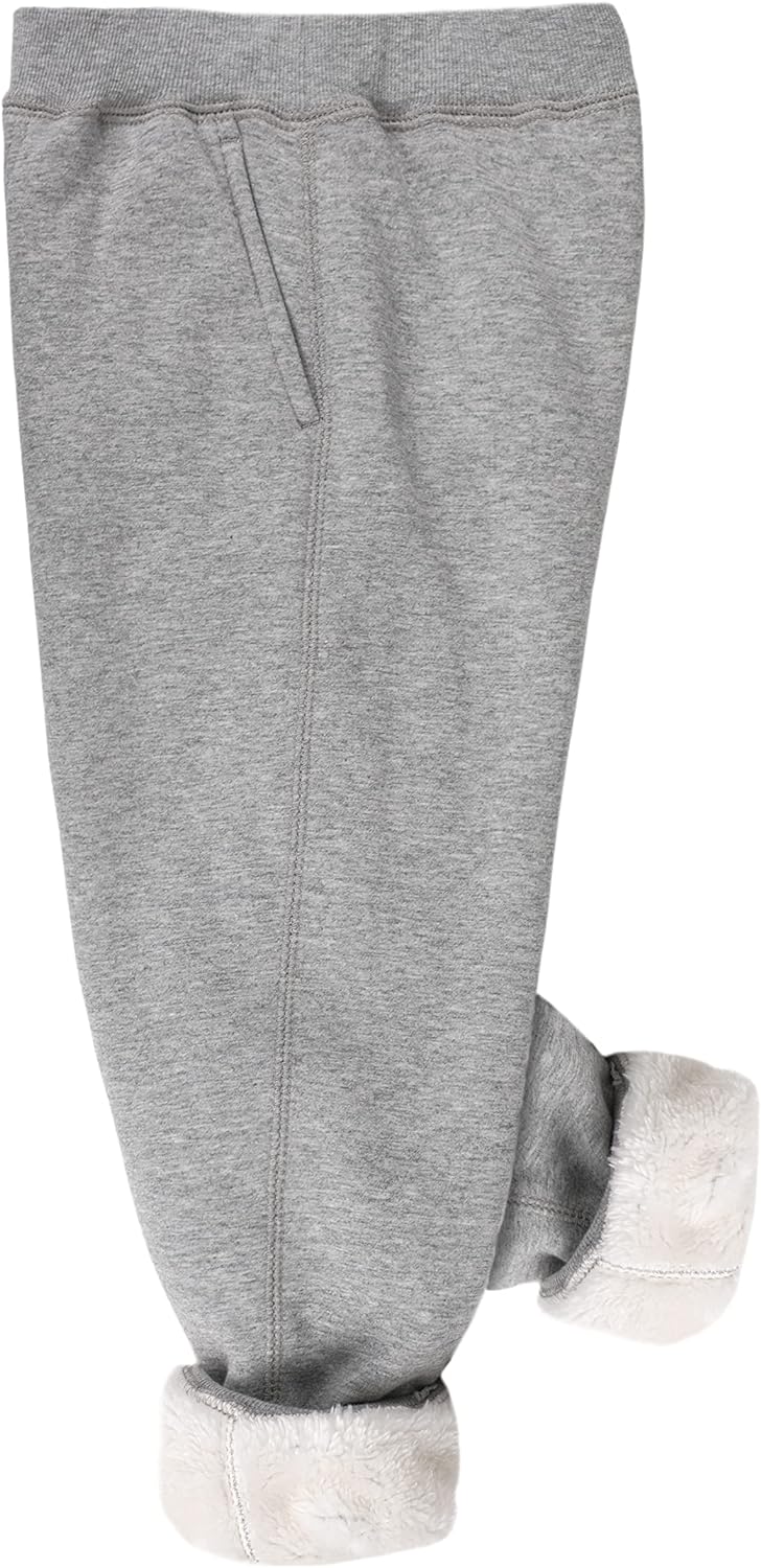 Yeokou Unisex Boys Girls Kid' Sherpa Lined Athletic Jogger Fleece Sweatpants