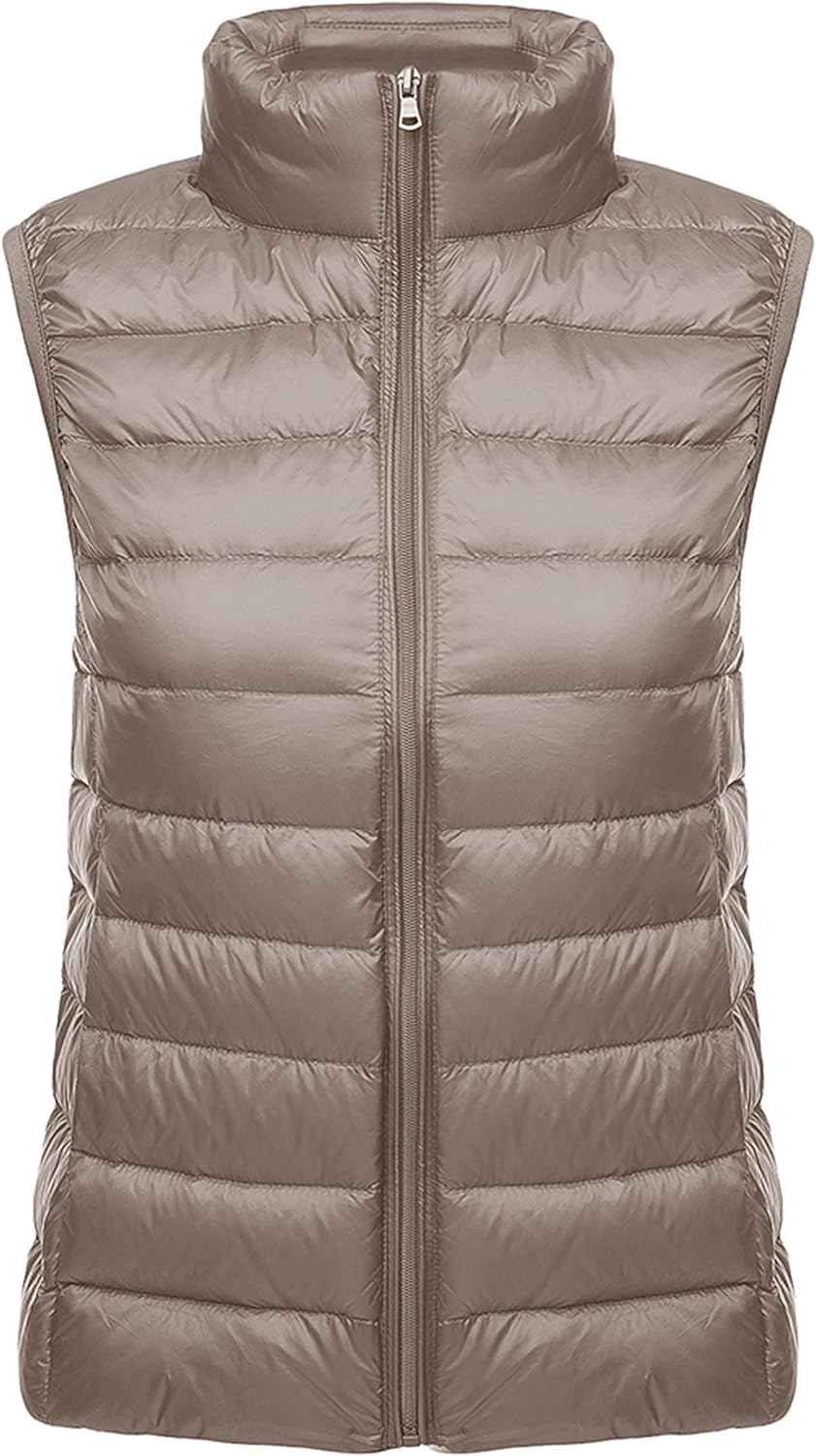 Yeokou Womens Slim Packable Lightweight Quilted Short Puffer Down Vest Waistcoat