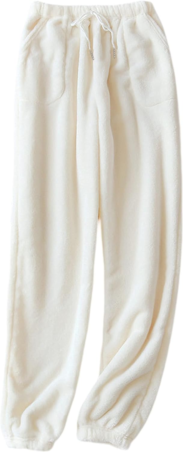 Yeokou Womens Fleece Pajama Pants Fuzzy Lounge Bottoms Warm Fluffy Sleepwear With Pockets